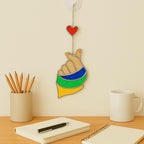 Kpop Finger Heart Stained Glass Suncatcher, Korean Love Decor