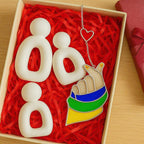 Kpop Finger Heart Stained Glass Suncatcher, Korean Love Decor