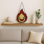 Stained Glass Flame Suncatcher – Handmade Fire Spirit Decor