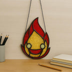 Stained Glass Flame Suncatcher – Handmade Fire Spirit Decor
