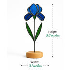 Stained Glass Iris Flower Suncatcher, February Birth Flower Gift