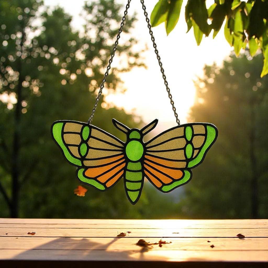 Stained Glass Butterfly Suncatcher - Handmade Glass Art - Window Hanging Decoration