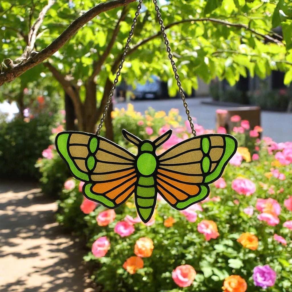 Stained Glass Butterfly Suncatcher - Handmade Glass Art - Window Hanging Decoration