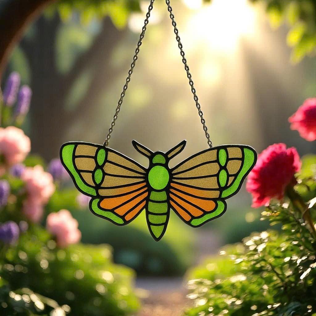 Stained Glass Butterfly Suncatcher - Handmade Glass Art - Window Hanging Decoration