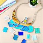 Stained Glass Boat Suncatcher – Handmade Crescent Moon, Window Decor