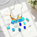 Stained Glass Boat Suncatcher – Handmade Crescent Moon, Window Decor