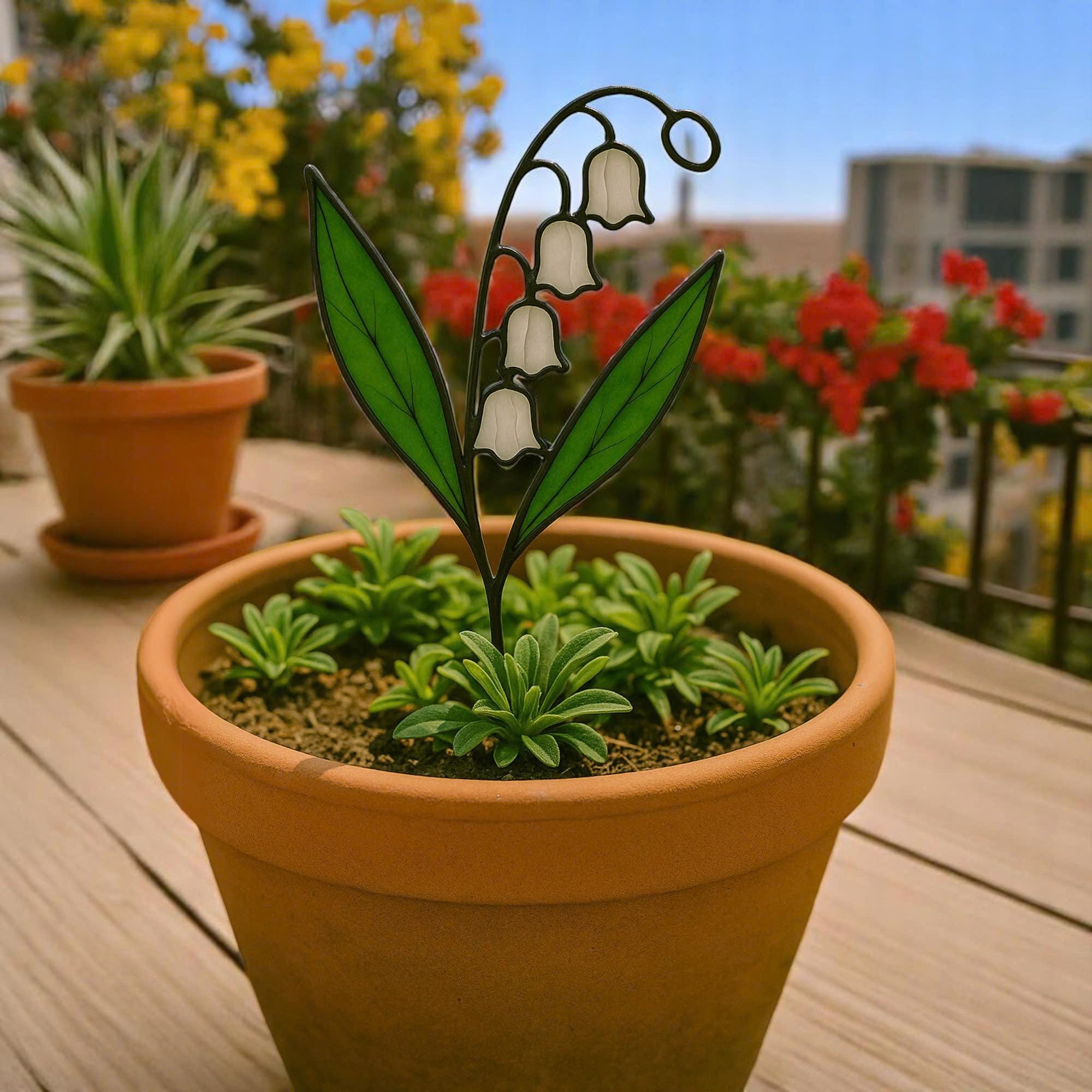 Stained Glass Lily of the Valley Suncatcher – May Birth Flower Gift