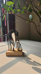 Stained Glass Penguin Suncatcher, Christmas Gift for Mom, Winter Window Hanging, Unique Holiday Decor, Gift for Penguin Lover