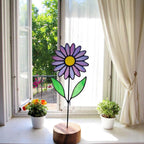 Stained Glass Aster Flower Suncatcher – September Birth Flower Gift