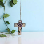 Spooky stained glass ghost Halloween window hanging ornament handmade décor