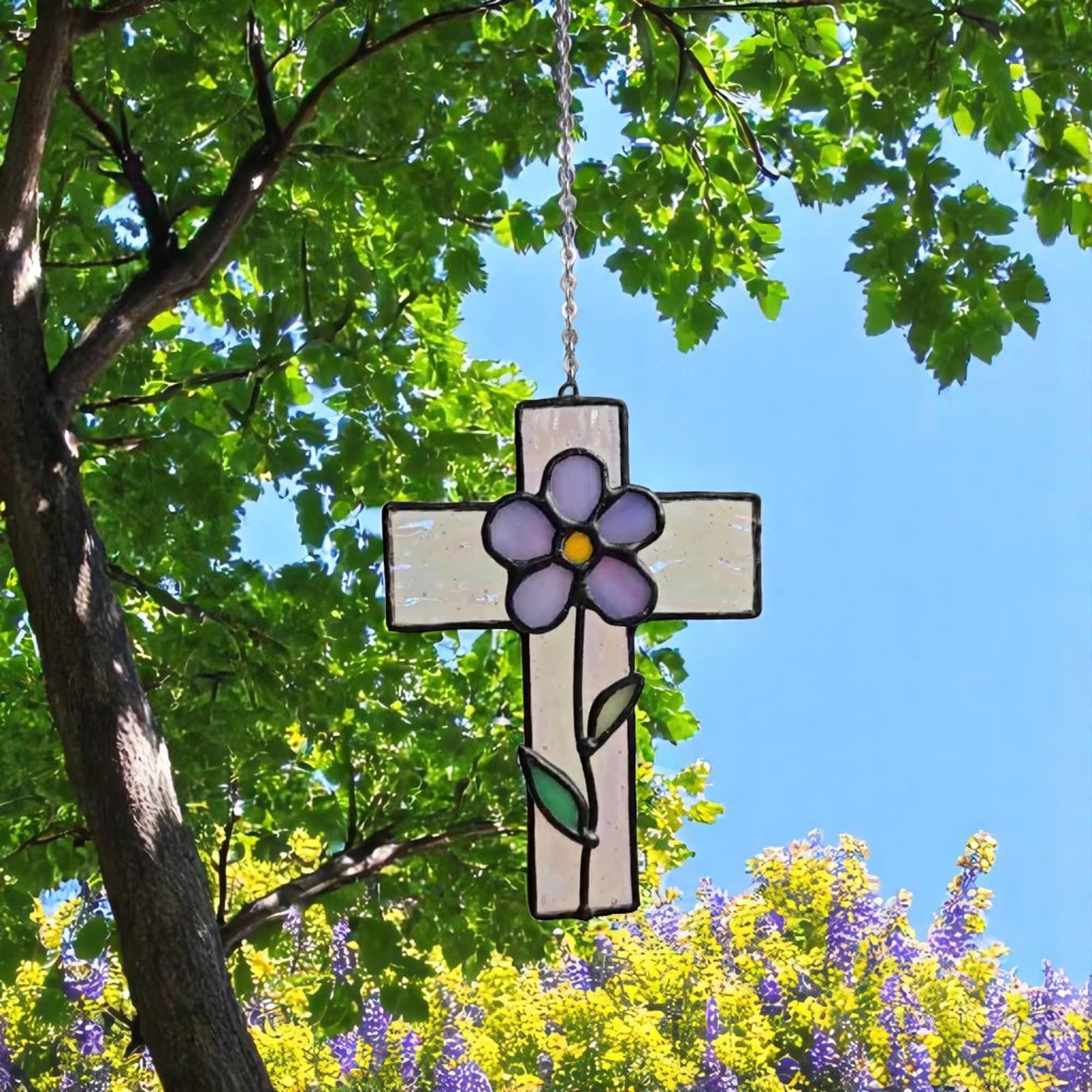 Handmade stained glass ghost Halloween ornament for gothic home decoration