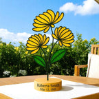 Stained Glass Chrysanthemum Suncatcher – November Birth Flower, Personalized Gift