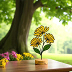 Stained Glass Chrysanthemum Suncatcher – November Birth Flower, Personalized Gift