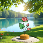 Handmade Stained Glass Lotus Flower – July Birth Flower Suncatcher