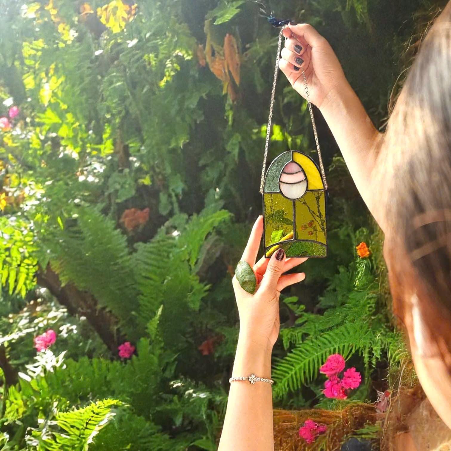 Stained Glass Easter Egg Suncatcher, Spring Window Decor