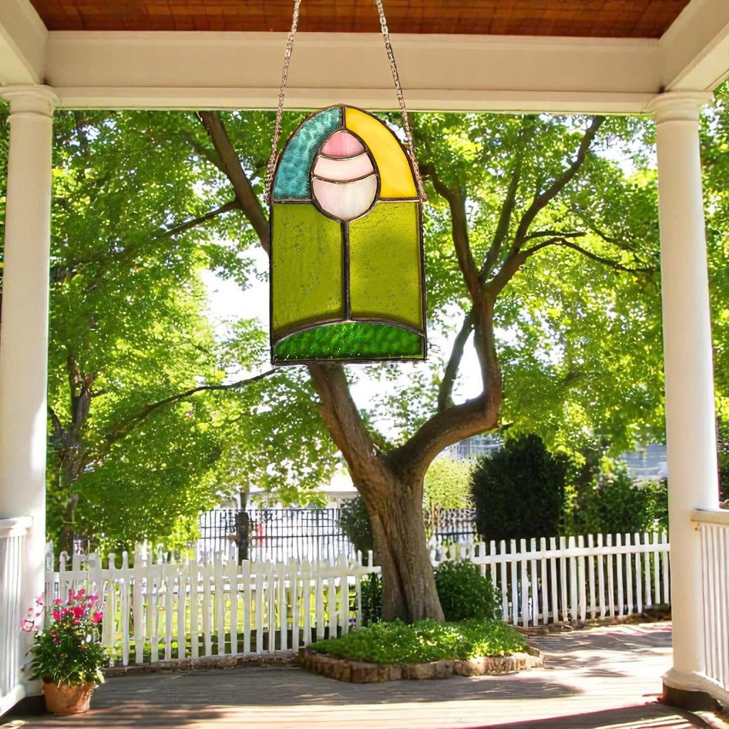 Stained Glass Easter Egg Suncatcher, Spring Window Decor