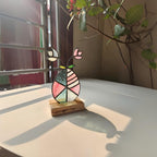 Stained Glass Easter Egg Suncatcher, Floral Window Decor