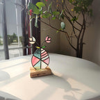 Stained Glass Easter Egg Suncatcher, Floral Window Decor