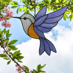Stained Glass Hummingbird Suncatcher – Handmade Bird Window Hanging, Gift for Her/Mom, Birthday, Christmas, Home Decor, Garden Ornament