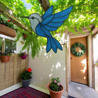Stained Glass Hummingbird Suncatcher – Handmade Bird Window Hanging, Gift for Her/Mom, Birthday, Christmas, Home Decor, Garden Ornament