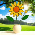 Sunflower Stained Glass Flower Bouquet – Handmade Yellow Floral Decor | Cheerful Gift for Birthday, Mom, Friend or Any Happy Occasion