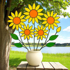 Sunflower Stained Glass Flower Bouquet – Handmade Yellow Floral Decor | Cheerful Gift for Birthday, Mom, Friend or Any Happy Occasion