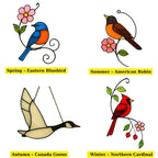 Cardinal Stained Glass Suncatcher – Handmade Bird Window Hanging, Gift for Mom/Her, Christmas, Housewarming, Home Decor, Wall Decor, Holiday