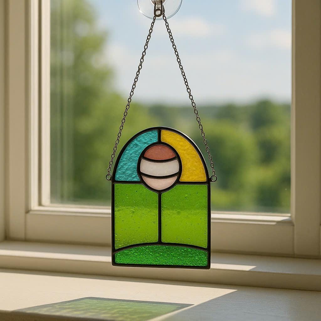 Stained Glass Easter Egg Suncatcher, Spring Window Decor