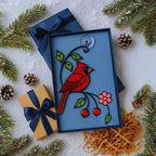 Cardinal Stained Glass Suncatcher – Handmade Bird Window Hanging, Gift for Mom/Her, Christmas, Housewarming, Home Decor, Wall Decor, Holiday