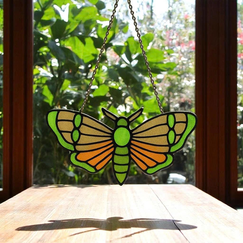 Stained Glass Butterfly Suncatcher - Handmade Glass Art - Window Hanging Decoration