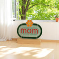 Handmade Stained Glass MOM Sign, Floral Desk Decor