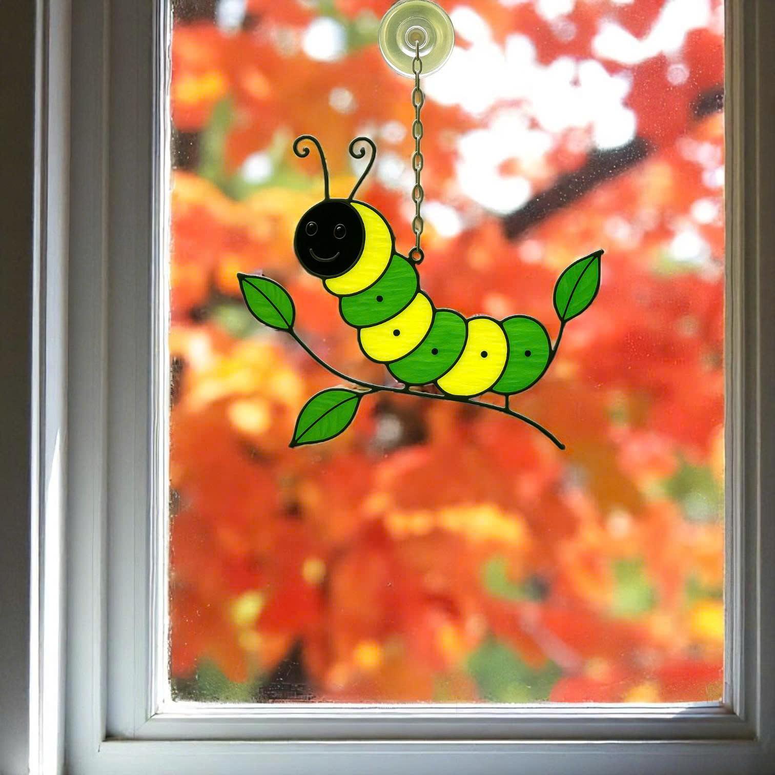 Stained Glass Insect Suncatcher Set|Handmade Bug Window Decor,Butterfly Bee Ladybug Dragonfly Art, Garden Gift, Nature Lover Home Decoration