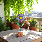 Stained Glass Aster Flower Suncatcher – September Birth Flower Gift