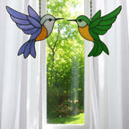 Stained Glass Hummingbird Suncatcher – Handmade Bird Window Hanging, Gift for Her/Mom, Birthday, Christmas, Home Decor, Garden Ornament