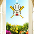 Stained Glass Dad Suncatcher – Personalized Father’s Day Gift, Baseball & Football Window Hanging, Handmade Wall Decor for Him, fathers day