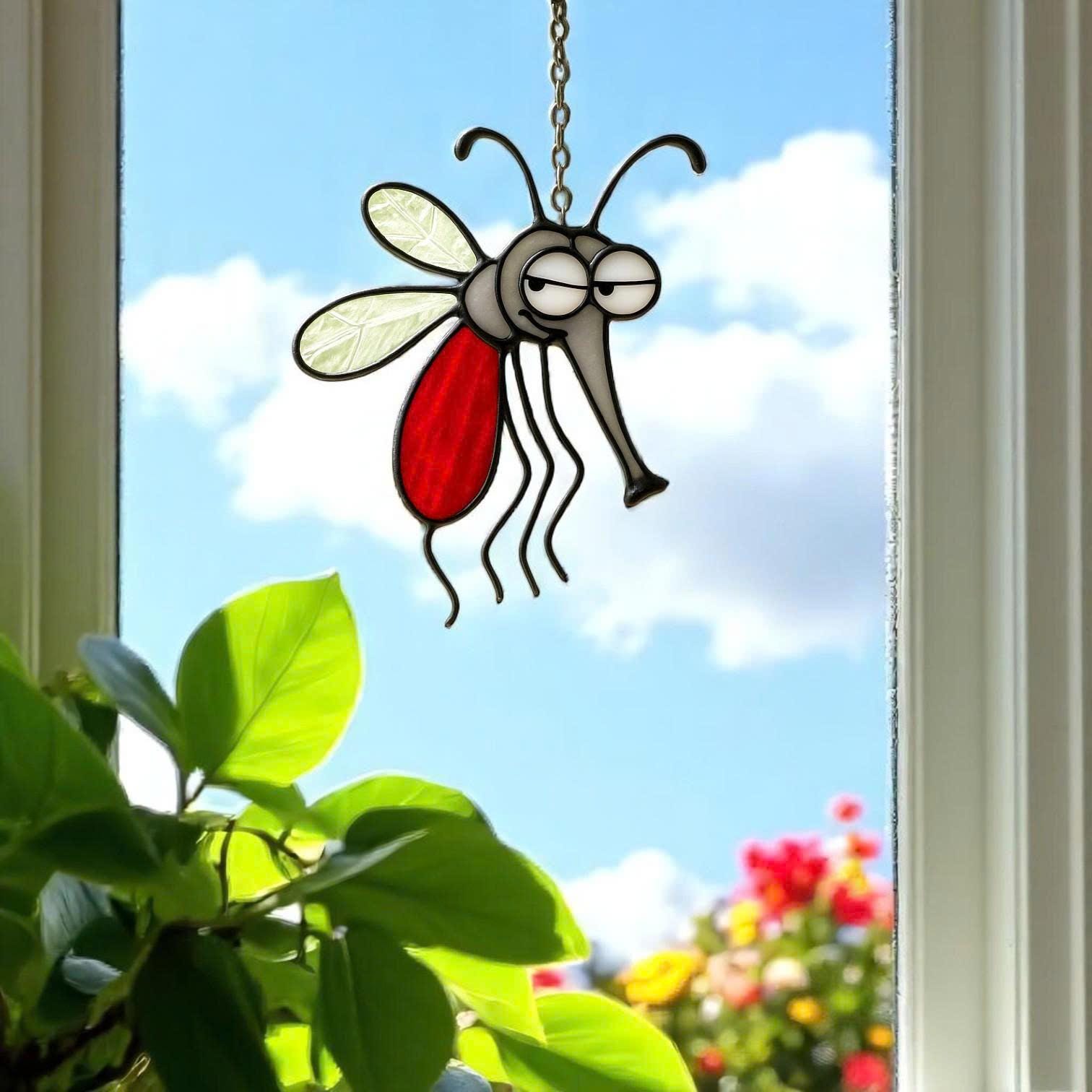 Stained Glass Insect Suncatcher Set|Handmade Bug Window Decor,Butterfly Bee Ladybug Dragonfly Art, Garden Gift, Nature Lover Home Decoration