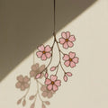 Cherry Blossom Stained Glass Suncatcher: Japandi Window Art