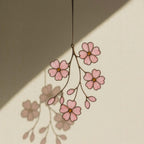 Cherry Blossom Stained Glass Suncatcher: Japandi Window Art