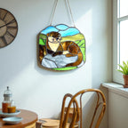 Stained Glass Otter Suncatcher: Handmade Window Hanging Art