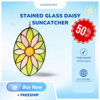 Handmade Stained Glass Flower Suncatcher: Pastel Boho Window Decor