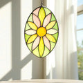 Handmade Stained Glass Flower Suncatcher: Pastel Boho Window Decor