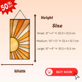Boho Stained Glass Suncatcher: Geometric Wall Hanging, Retro Decor