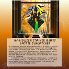 Halloween Stained Glass Castle Suncatcher: Spooky Haunted House Window Decor