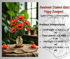Stained Glass Poppy Bouquet: Handmade Floral Arrangement, Window Decor