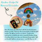 Rainbow Bridge Pet Memorial Suncatcher: Stained Glass Paw Prints Decor