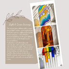 Arched Stained Glass Suncatcher: Rainbow Waves Window Decor