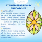 Handmade Stained Glass Flower Suncatcher: Pastel Boho Window Decor