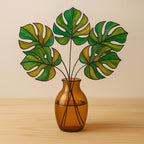 Monstera leaves 1 set of 3 - 5 stained glass decor,Home table desk plant decor- garden plant-Boho Decor gift,Gift for mom,Mothers day gift