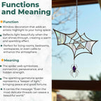 Halloween stained glass spider suncatcher gothic witchy decoration