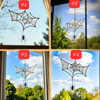 Halloween stained glass spider ornament for gothic witchy home décor